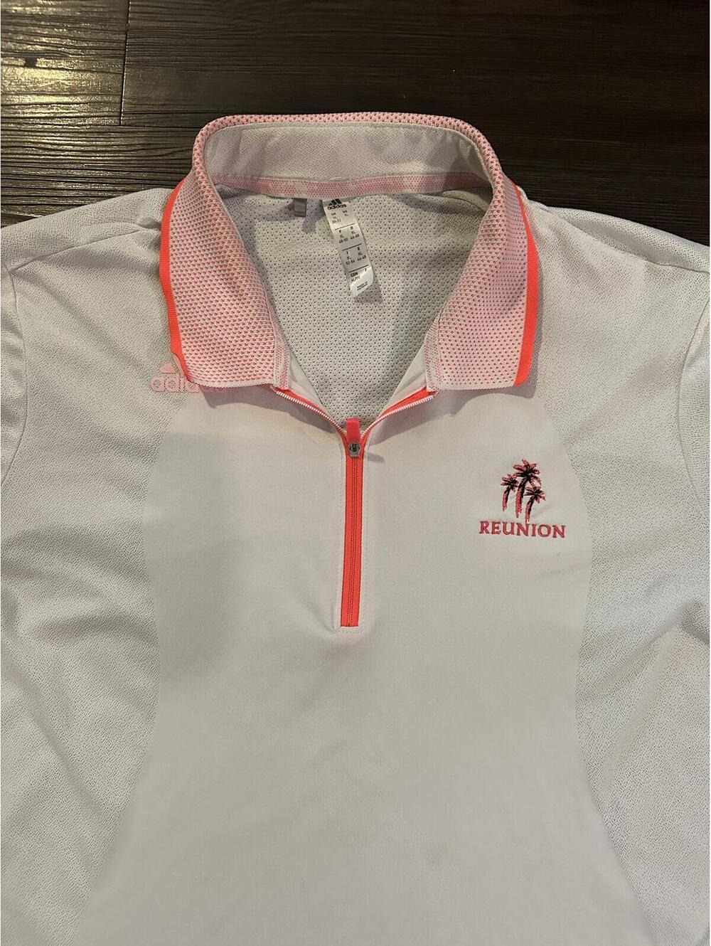 Adidas white Reunion golf polo XL